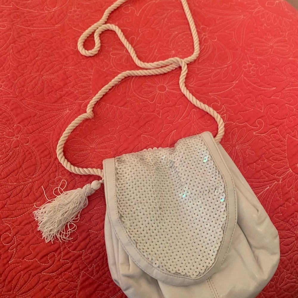 White leather bag